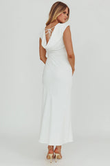 Maysa Cowl Back Maxi Dress Off White