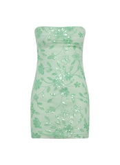 Moorey Beaded Mini Dress - Sage