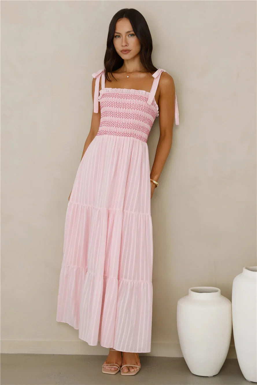 Twirl Delight Maxi Dress Pink