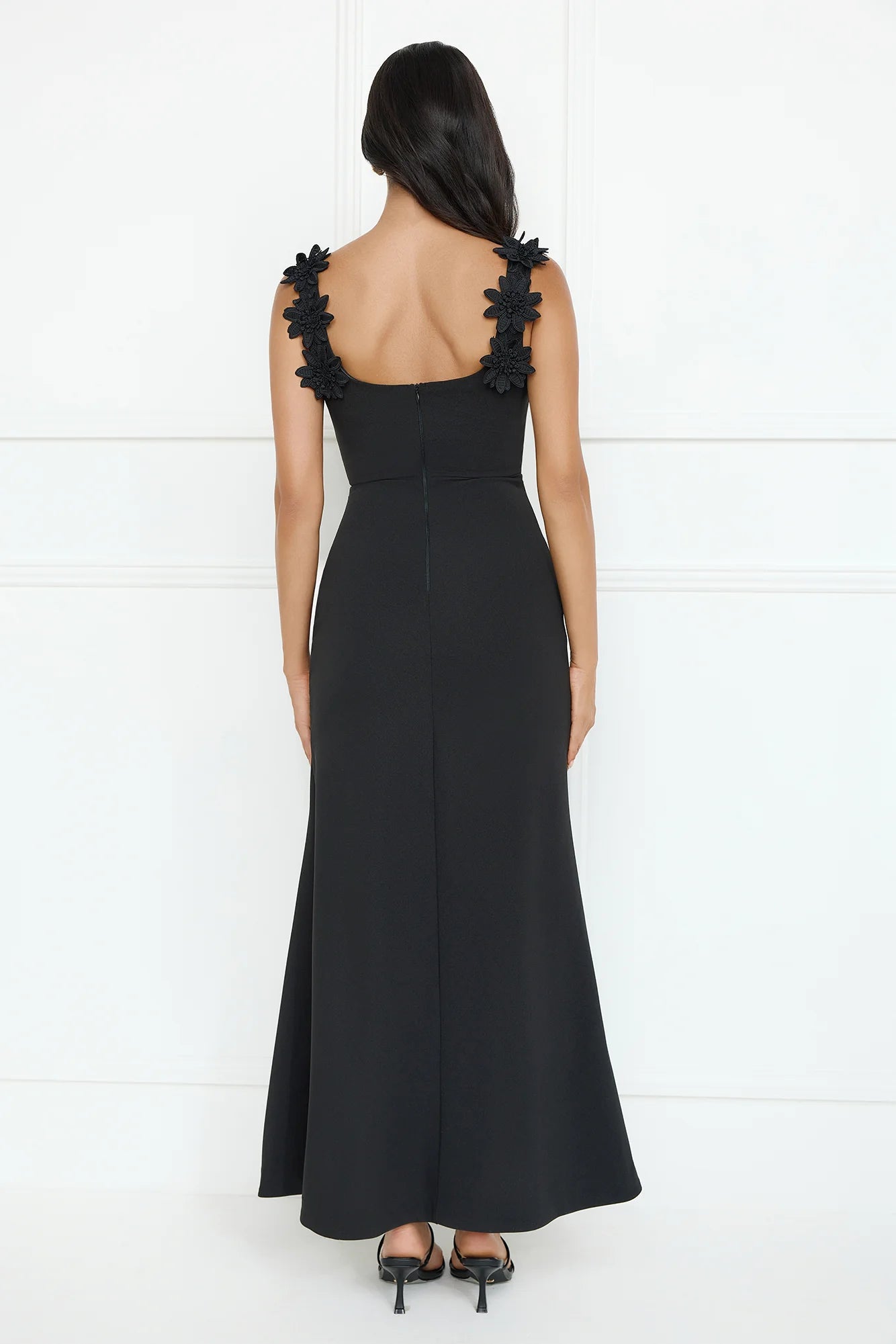 Moonlight Veil Maxi Dress Black