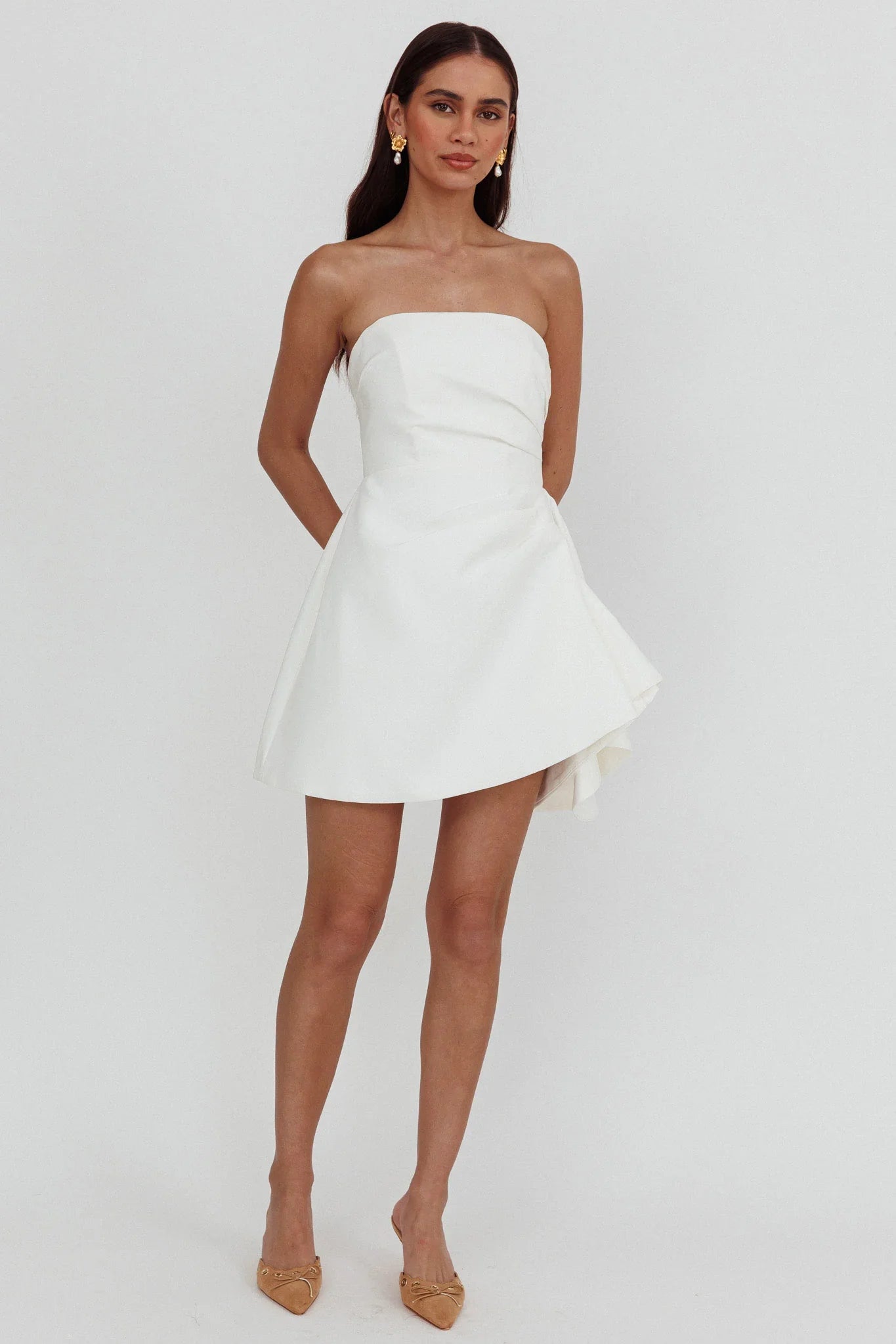 Minnesota Strapless Mini Dress White